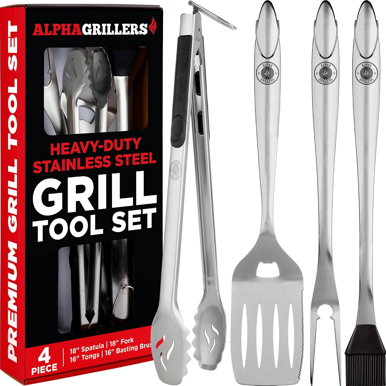 Alpha Grillers 7-Piece BBQ Tool Set