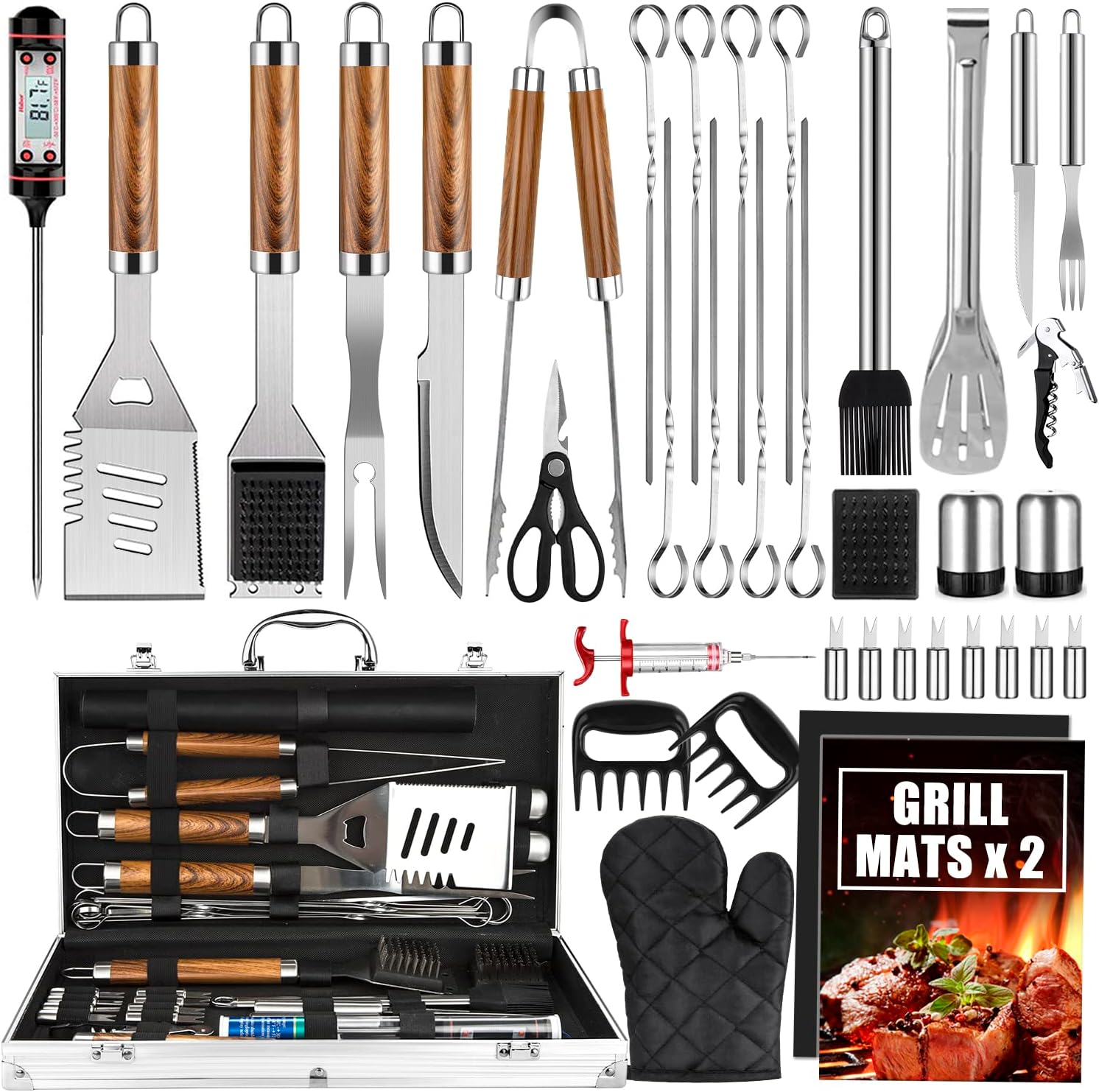 Cifaisi 38 Piece BBQ Tool Set with Aluminum Case