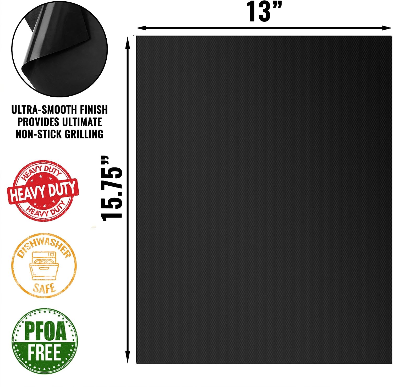 Grillaholics High-Temp Nonstick Grill Mats for Outdoor Grill - Set of 2 — view 2