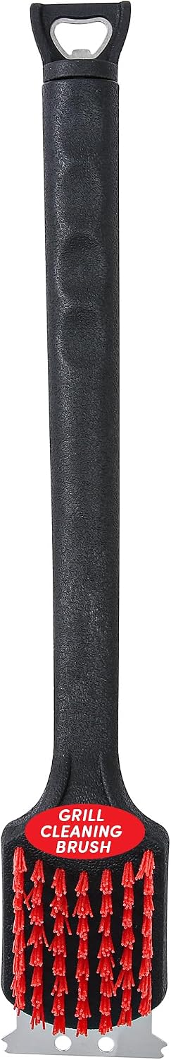 Kingsford Grill Cleaning Brush with Scraper and Bottle Opener, 17 Inch