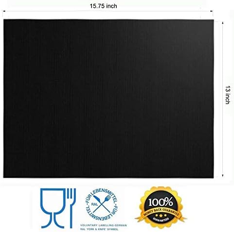 RENOOK Grill Mat Set of 6, Non-Stick, 15.75 x 13 Inch, Black — view 2